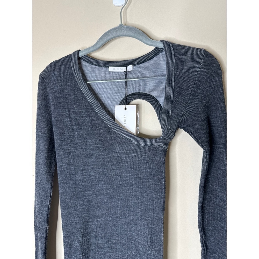 John Elliott Tubular Merino Asymmetric Dress Size XS/S Charcoal NWT - Picture 4 of 9